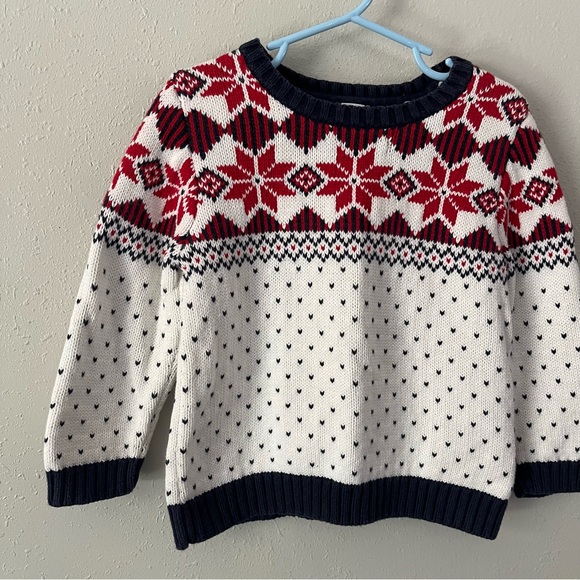 Janie & Jack Fair Isle Knit Winter Holiday Christmas Sweater Size 2T - Picture 2 of 8